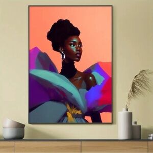 Stunning African American woman unframed canvas print 💕✨